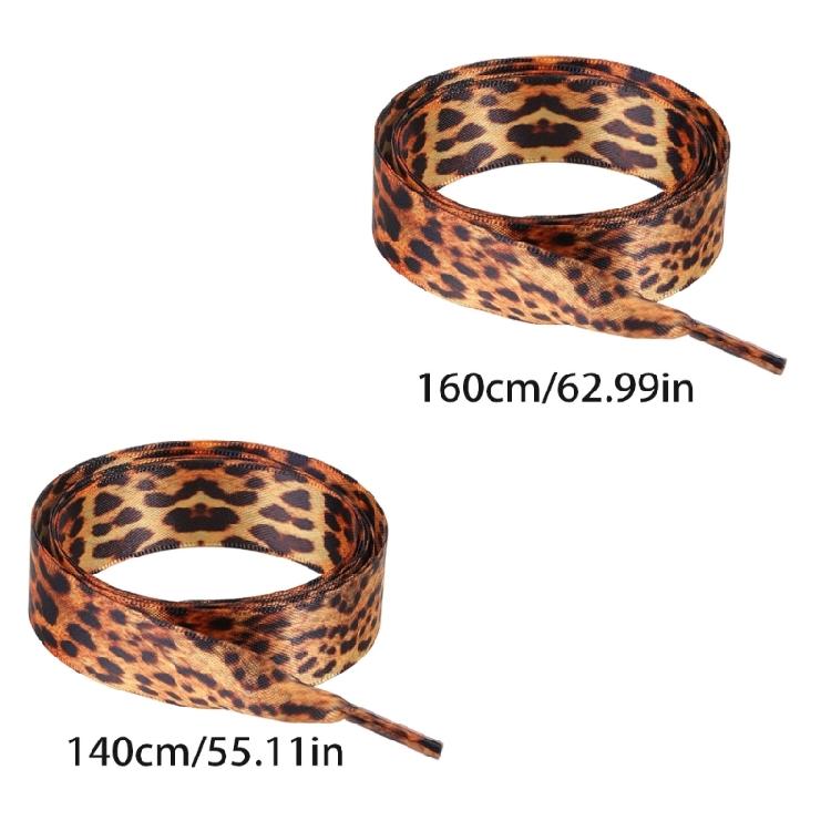 Leopards Print Tie Dye Shoe Laces for Canvas Shoe Strong Polyester Materials for Everyday Reliability