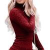 Abito Tubino da Donna Monocolore Collo Alto Sexy Slim Abito Primaverile per Feste
