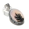 Natural Dendrite Opal Gemstone 925 Sterling Silver Jewelry Pendant 2.09" ETC-14299