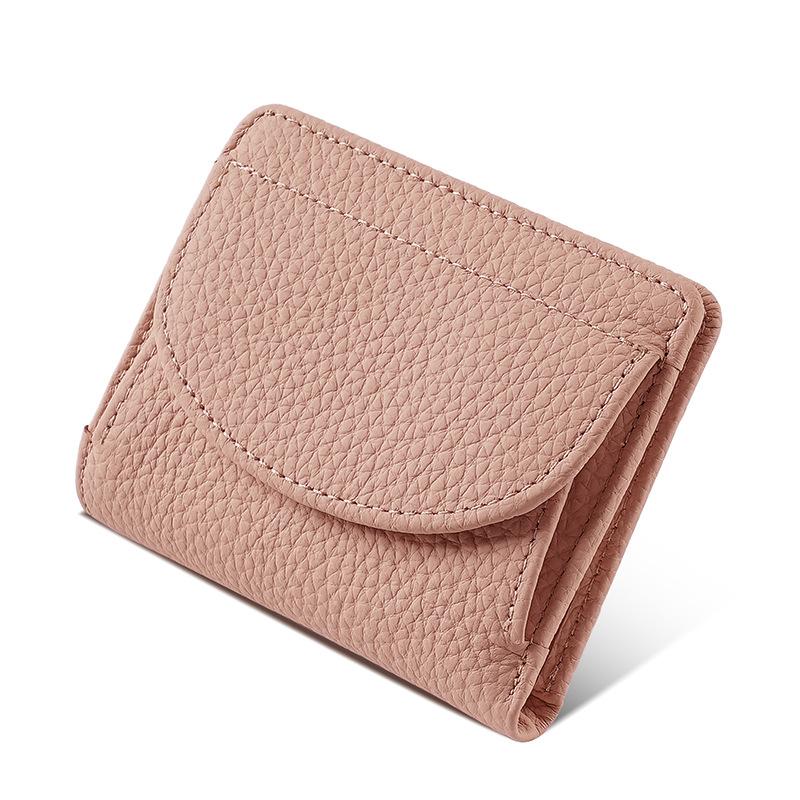 Lychee Pattern Ladies' RFID Genuine Leather Wallet - Japanese Style Cowhide Coin Purse