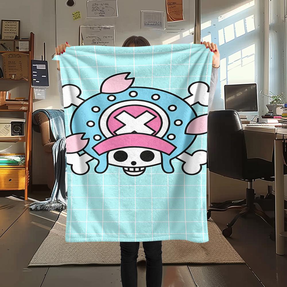 Manta de Franela con Estampado de Personaje de One Piece, Alta calidad Cómoda para Todas las Estaciones, Decoración del Hogar, Calidez y Comodidad, Perfecta para Regalos de Navidad