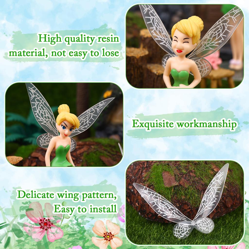 12 Pcs Set Miniature Fairies Figurines Accessories, Planter Pot Hanger Decorations Fairies Flower Pot Plastic Fairy Garden Figur