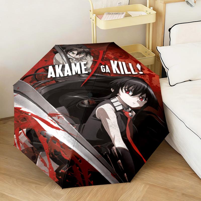 1 Stück Akame Ga Kill Schwert Automatischer Regenschirm - Geeignet für Reisen Outdoor Tragbarer Regenschirm Geburtstagsgeschenk Tägliche Notwendigkeiten