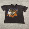 Vintage 90er Springhill Wild Wolf Herbst Kunst Shirt Groß 22x22 Kastenform Schwarz