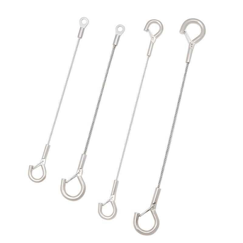 Edelstahl-Drahtseilhaken zum Aufhängen von Tafeln, Bildern und Beleuchtungskörpern mit Sicherheitsverschluss