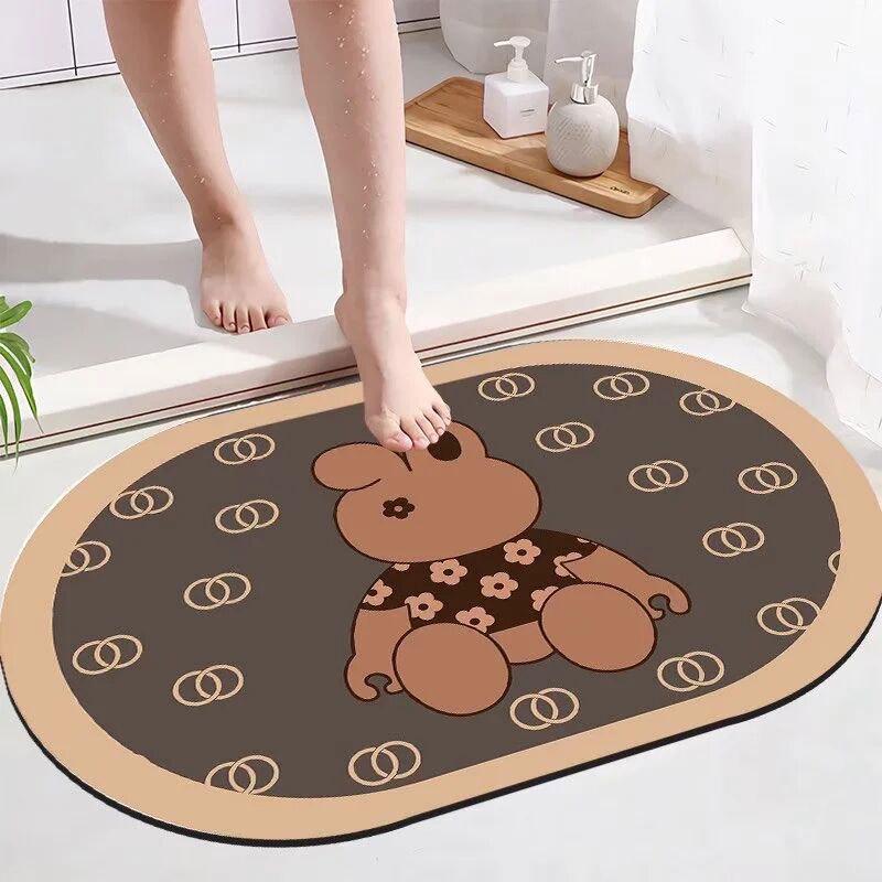

Мультяшный противоскользящий впитывающий коврик для ванной и входа 40*60 cm Oval