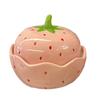 Strawberry Instant Noodle Bowl Creative Underglaze Cartoon Large-capacity Cover Bowl Household Ceramic Binaural Soup Bowl