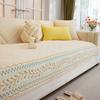 Polyester Cotton Sofa Cover for Living Room Leaf Edge Bohemian Universal Sofa Mat Embroidery Non-Slip Sofa Cover Home Cushion