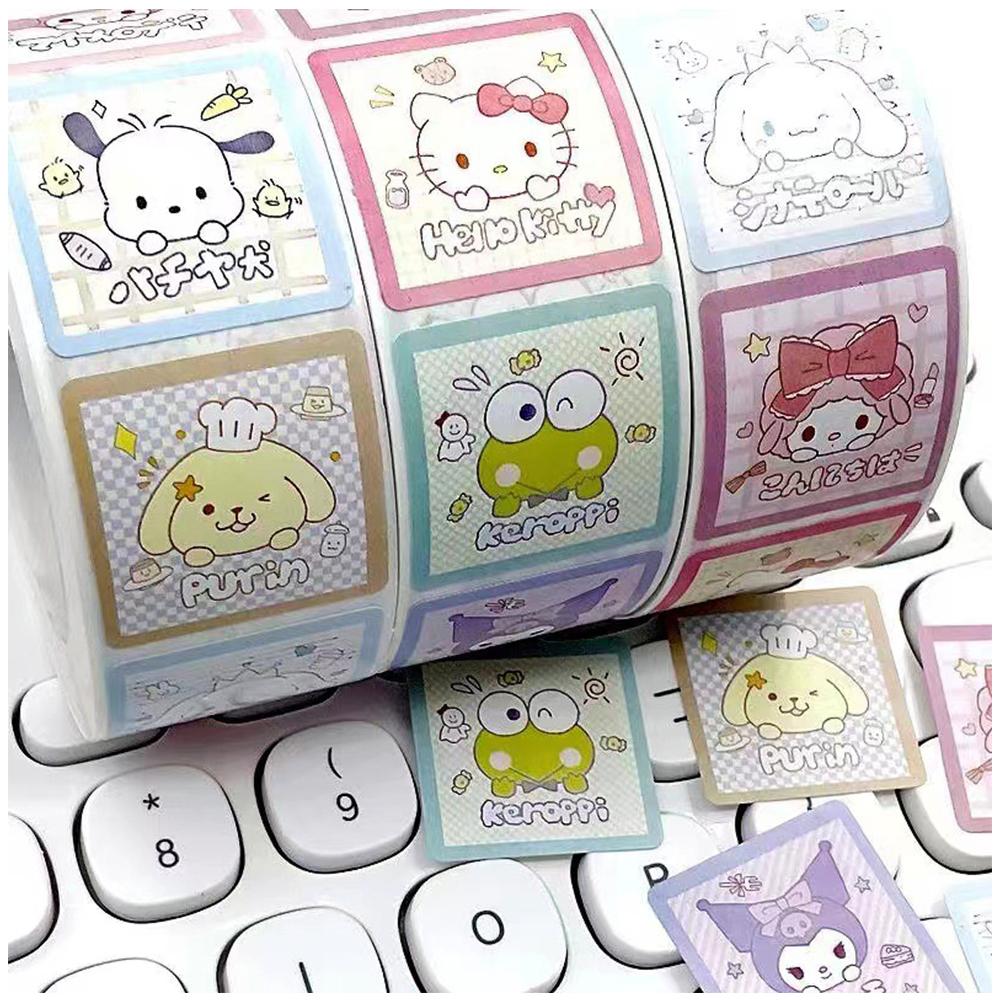 500PCS Cute Kuromi Pochacco My Melody Cartoon Stickers Roll Laptop Scrapbook Phone Diary Kawaii Aesthetic Sticker Decal Kids Toy