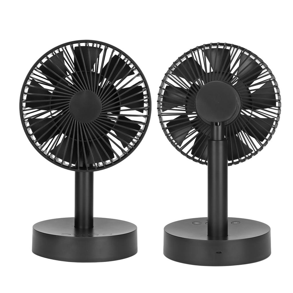 Desk Fan USB Charging 3 Speeds Strong Airflow 90 Degree Head Shaking 4 Timeing Modes Desktop Small F