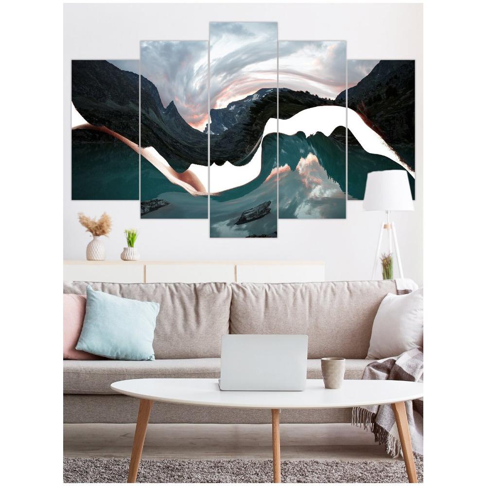 5-teiliges Set "Abstraktionen der Liebe" modulares Wandbild Wanddekoration Leinwandgemälde Kunstwerk, Familiendekoration für das Wohnzimmer