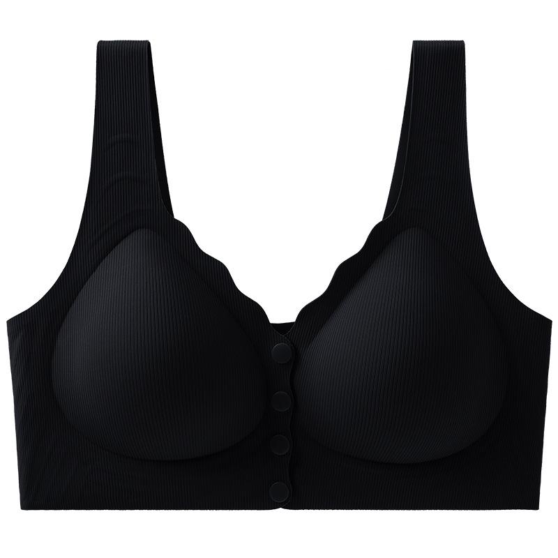 

Mom s Wire-Free Push-Up Front Closure Bra - Anti-Sagging Seamless Vest Style for Middle-Aged Women XL: 63-72 kg