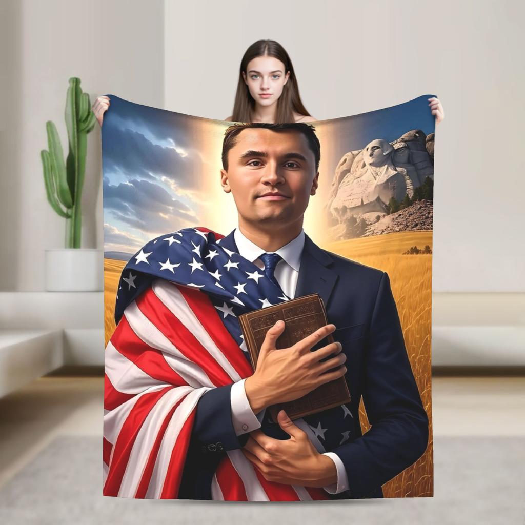 Riposa in Pace Charlie Kirk Coperta Leggende Morbida Divertente Coperta Plaid in Peluche Per Campeggio all'Aperto Coperta da Letto in Flanella Copriletto