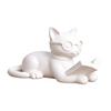 Bookshelf Decorative Accents 3D Printed Reading Cat Figurine, Statue with Eyeglasses, Creative Birthday Gifts Animal Desktop Ornament for Home Office