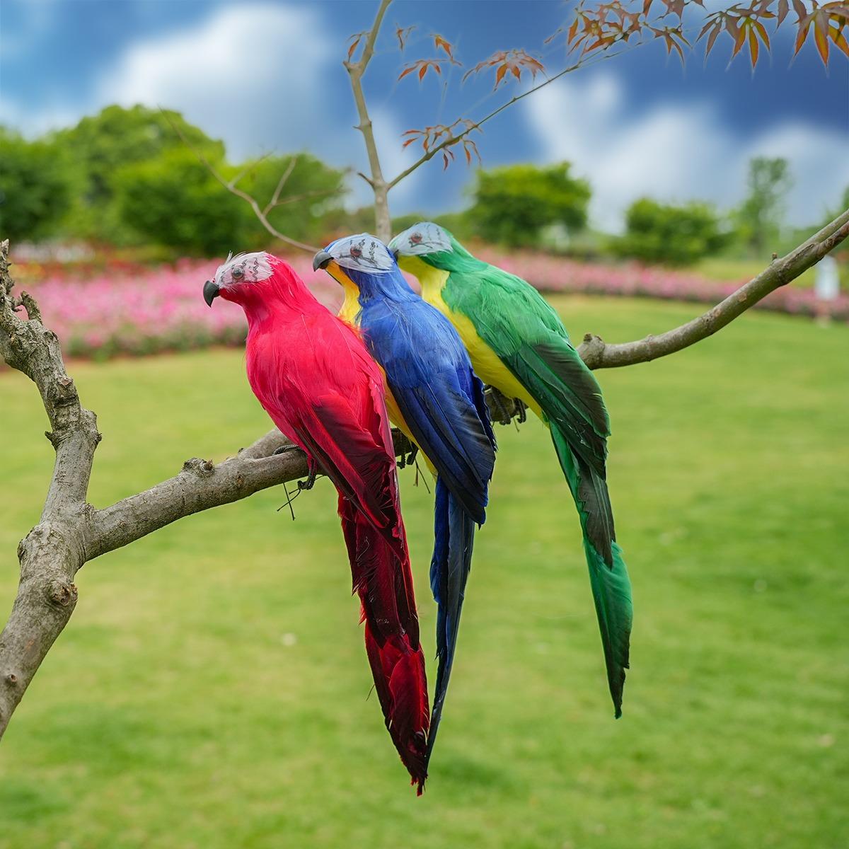 

3 шт. 25/35 см яркая статуя пирата-попугая, садовое украшение, яркий дизайн птицы, уличное украшение птицы 9.8 inch