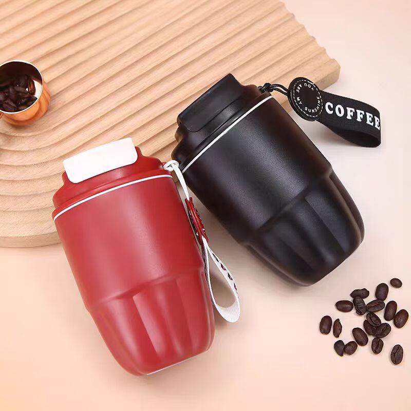 MRSIKEY Portable Insulated Coffee Mug with Straw