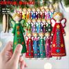 16pcs Colorful 11.94 Cm Artificial Wood Flat 2D Angel Decorations, Christmas Tree Toppers, Gift Tags, Party & Home Decorations