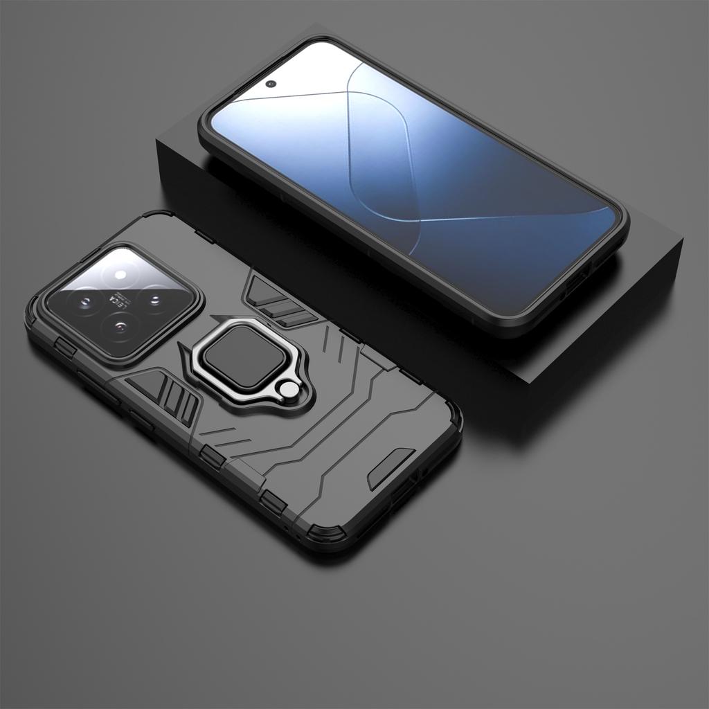 For Xiaomi 14 Case Phone Shell Anti-Scratch Kickstand PC+TPU Mobile Phone Cover