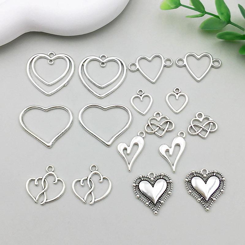 

Antique Silver Heart Pendant Charm for DIY Jewelry Making