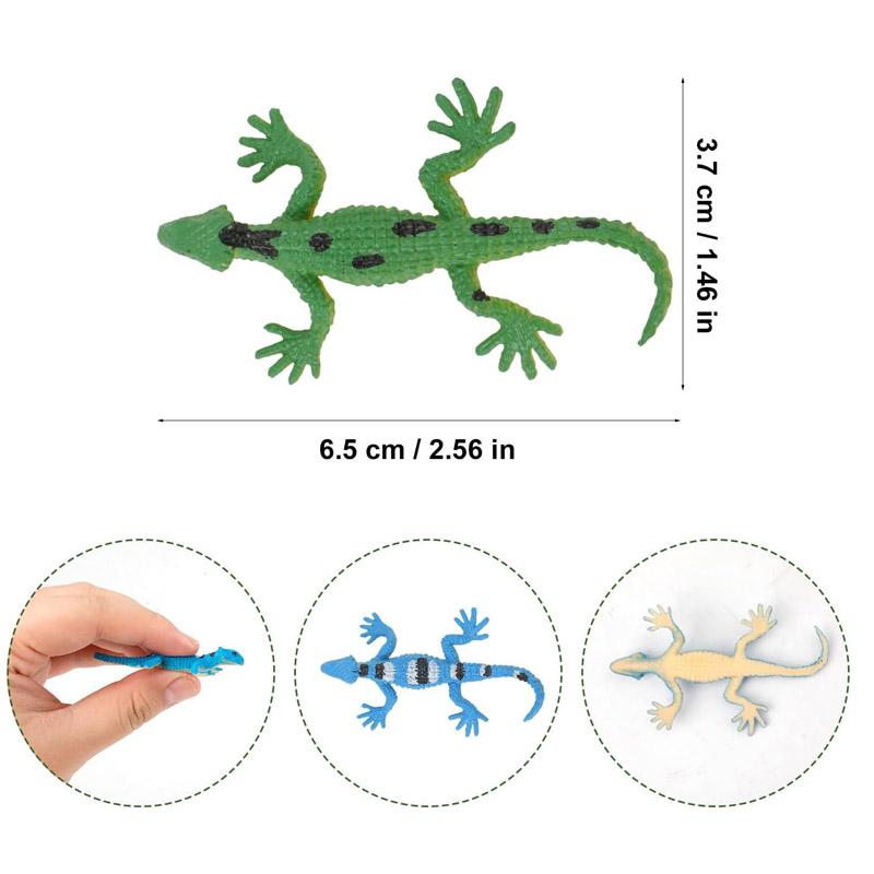 12Pcs Plastic Mini Lizard Toys Realistic Reptile Animals Figures Halloween Party Favors Classroom Prizes For Kids Funny Gifts