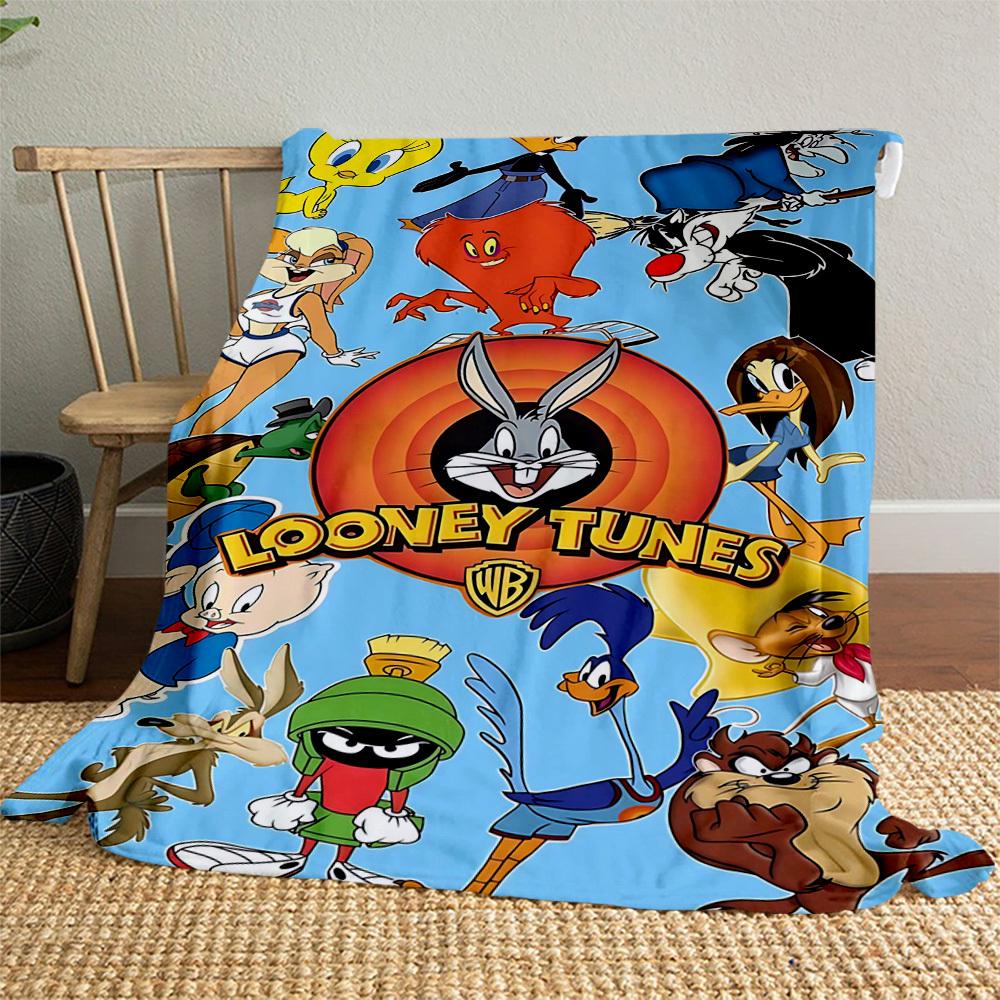 1pc Looney TunesOutdoor Flannel Blanket Soft Plush Decor for Picnics, camping,Bedroom, Playroom, or Lunch Breakn1197A