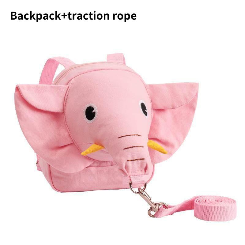

Charming Deep Blue And Yellow Elephant Kids Anti-lost Backpack With Safety Harness And Extendable Leash розовый