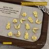 Ruyi Rich Golden Flower Nail Art Decorations: Chinese Style Jade Leaves & Golden Branches with Rhinestones