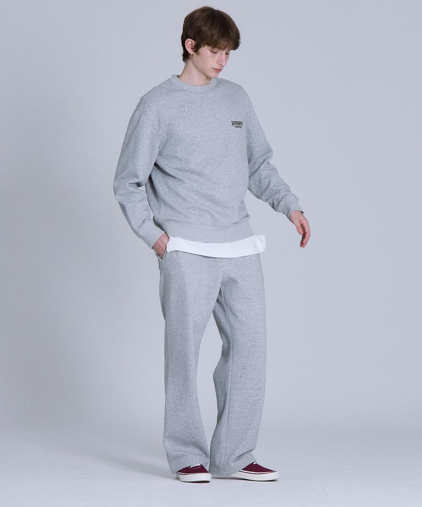 BASIC HOUSE Brushed Terry Straight Fit Pants Melange Grey Lapt7102