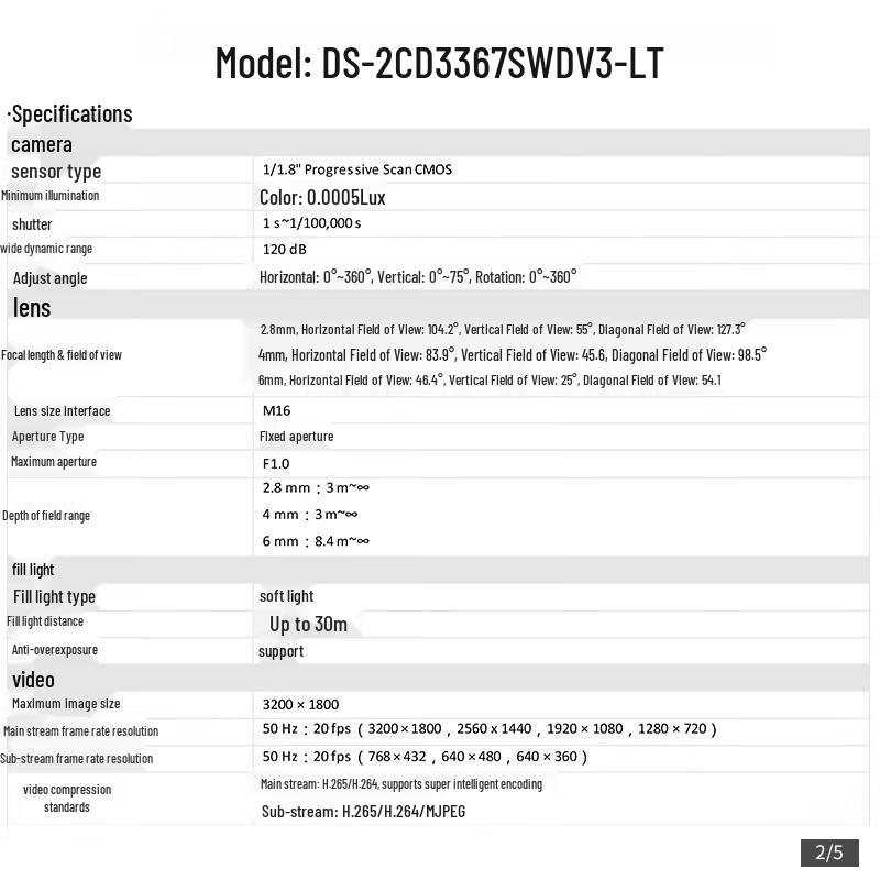 HIKVISION 6MP POE Vollfarb-Smart-Tracking-Dome-Kamera CN-Stecker (Adapter enthalten)