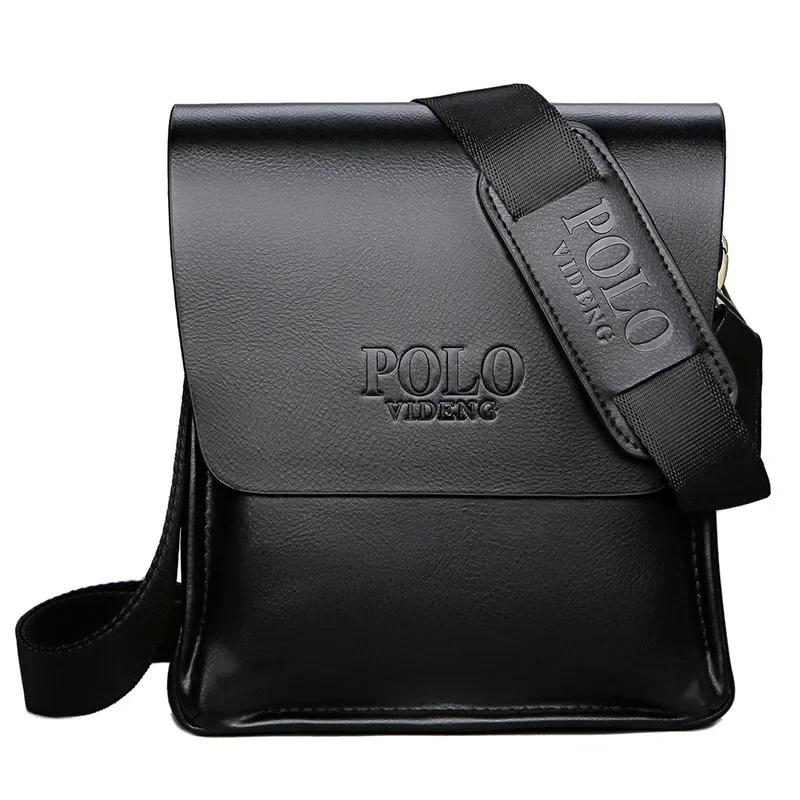 Lässige Business-Polo-Umhängetasche Paul Vertikale Ledertasche Herren Offizielle Dokumenten-Umhängetasche Trend schwarz