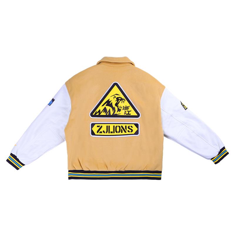 Li Ning CBA Series Professional Basketball Color Block Printed Comfortable Letter Casual Jacket Unisex Jacket Curry-Yellow AJMU267-1
