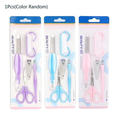 5 Stück/Set Nagelfeilen-Set Doppelseitige Schmirgelfeile Nagelkunst Maniküre-Werkzeug Nagelfeilen Pediküre Nagelkunst-Set mit Nagelbürste