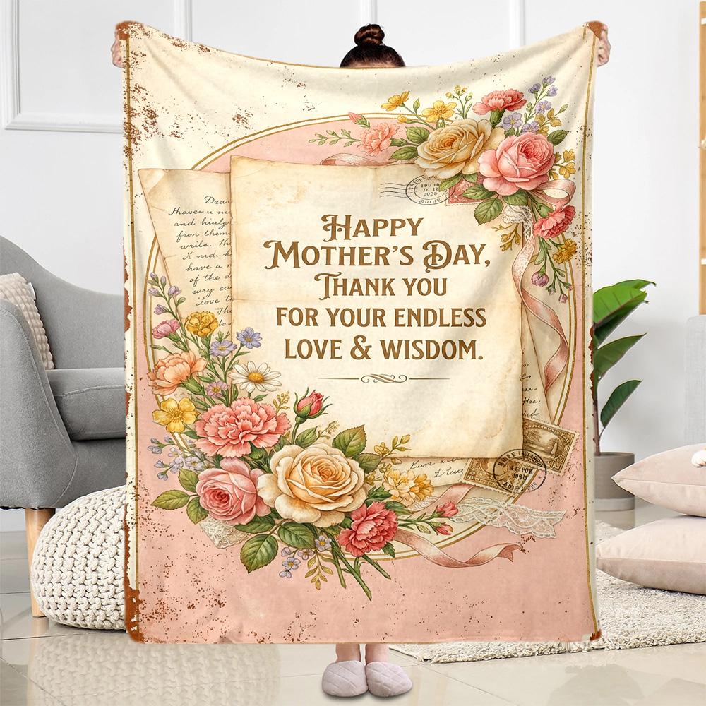 Mom's Heart And Love Blanket Suitable for Sofas,travel, Living Rooms Also a Good Gift for Friends and Family Suitable for All Seasons.