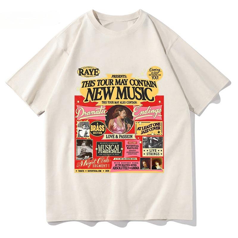 2026 Singer Raye Tour Pattern Womens and Unisexs TShirts with Soft and Trendy Design  Millennium Era