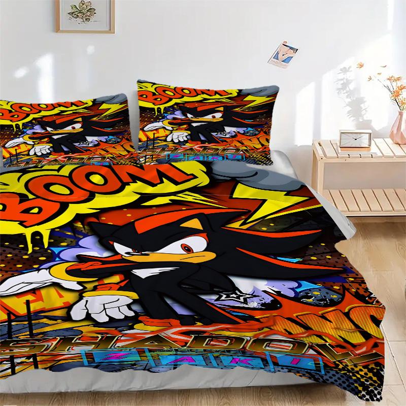 Shadow Hedgehog Artwork Print 3Pcs Bedding Setduvet Cover With 2 Bedropillowcase Home Birthday Gift