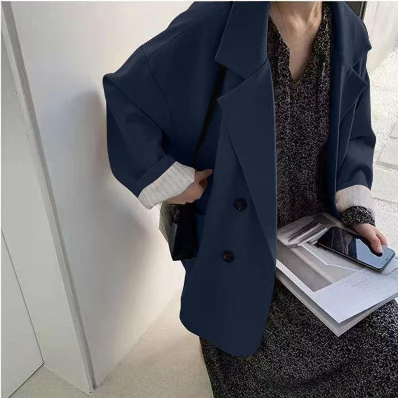 Autumn Blazers Women Minimalist Solid Outwear Loose Elegant Retro Official Fashion High Street Feminine Comfortable Suit Student