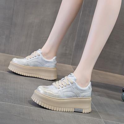 Small White Shoes Thick Bottom Heightening Casual Sports Single Shoes