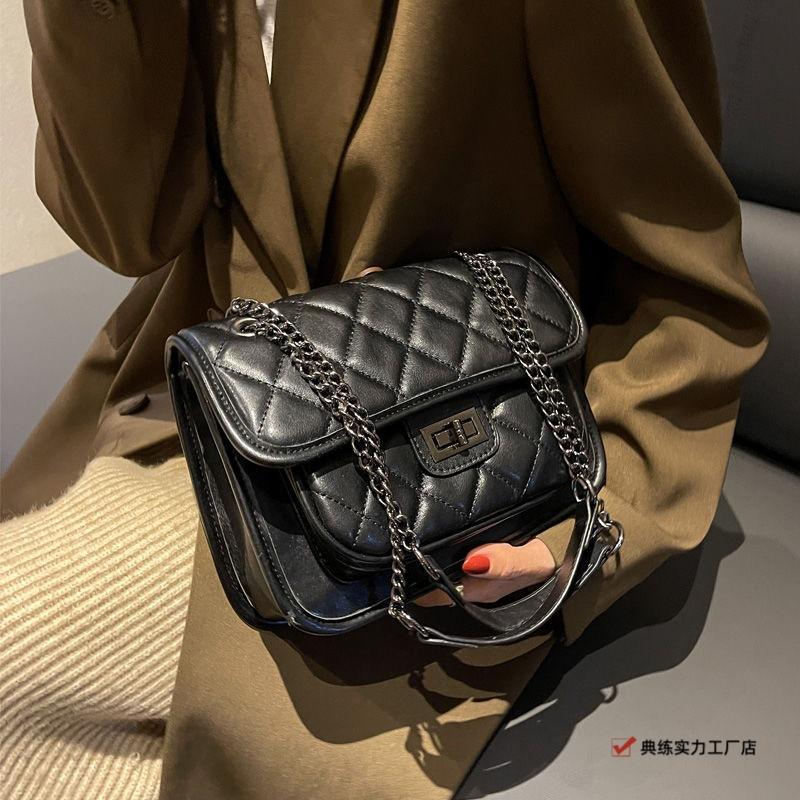 Rhombus chain bag women's bag new commuter niche design shoulder bag premium texture messenger small square bag