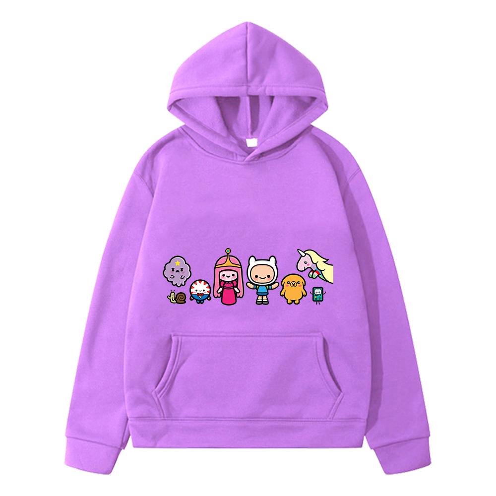 adventure time print anime hoodie Fleece sweatshirt boys pullover y2k sudadera Autumn jacket Kawaii hoodies kids clothes girls