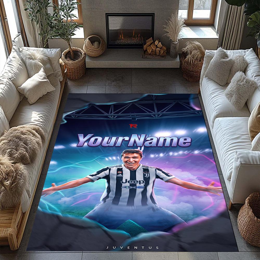 Juventus Personalized Name Area Rug Perfect for Dining Room Playrooms Kitchen Balcony Antislip Carpet Decorate Offices Wedding Party Gift
