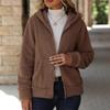 2025 New Style, Women's Wear, Autumn/Winter Loose Coat, Pocket Design, Hoodie, Zipper Cardigan, Women's Plush Coat