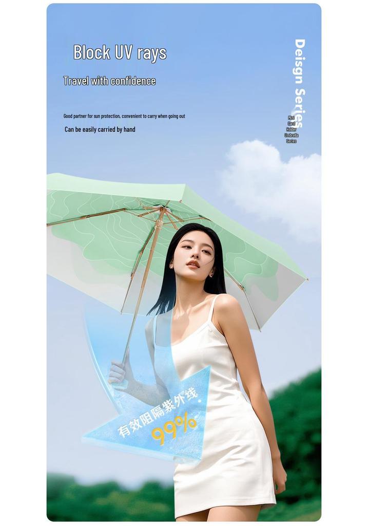 Gradient Dual-Use Umbrella: Sun Protection & Rain Shield, Manual Folding Design, High-End Feel