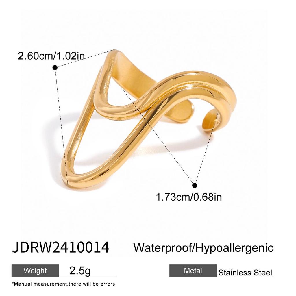 Jieding Stainless Steel European & American Exaggerated Rings - High-End Titanium Steel Jewelry with Niche Design.