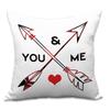 Valentine's Day Letters Black and White Cotton Linen Super Soft Peach Leather Velvet Pillowcase Sofa Home Cushion Cover