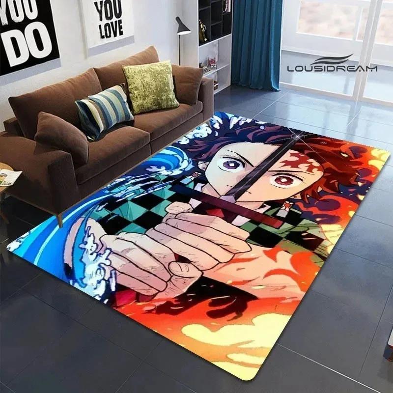 Demon Slayer Printed Carpet for Living Room Decoration Japanese Anime Bedroom Area Rug Non-slip Home Bathroom Floor Mat
