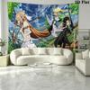 Sword Art Online Wall Tapestry Aesthetic Wall Hanging Printed Fabric Blanket Decorative Tapestries for Bedroom Living Room Home Decor