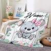 Personalized Name Blanket Cartoon Animal Exclusive Print Name Flannel Blanket Fun Gift Blanket