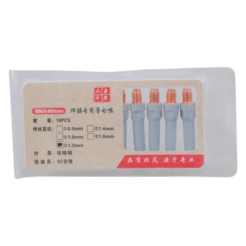 10Pcs/set Welding Torch Accessories Consumables 0.8/1.0/1.2mm MIG Torch Gas Nozzle Tip Holders Welding Equipment
