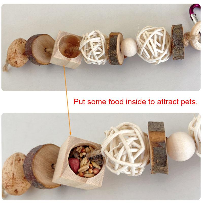 Giocattolo per criceti Criceto Orso Dorato Cibo da Cercare Masticare Levigare i Denti Corda Legnosa da Mordere Scatola per Snack Forniture per Paesaggistica Criceti