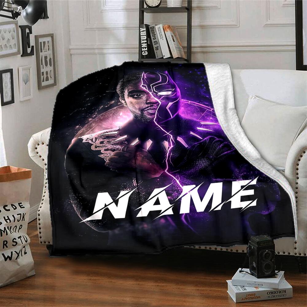Custom Name Superhero Comic Collage Blanket for Couch & Bed, Plush Cozy Fuzzy Blanket Super Soft & Warm Blankets for Fall and Winter. 090814